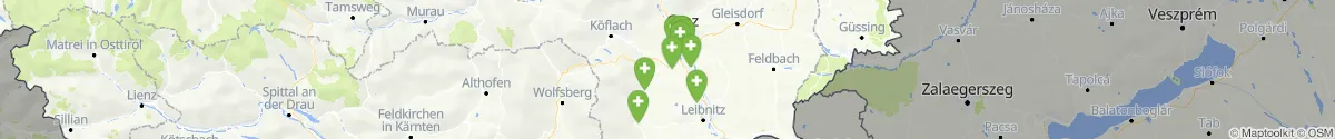 Kartenansicht für Apotheken-Notdienste in der Nähe von Sankt Josef  (Weststeiermark) (Deutschlandsberg, Steiermark)